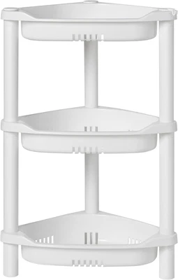 Greenco 3-Tier Corner Shelf Organizer (White)