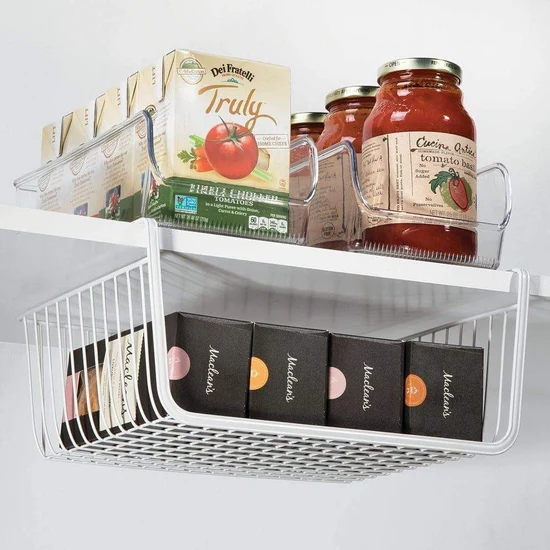 mDesign Plastic Under-Shelf Storage Basket