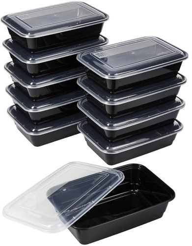 PRAKI Airtight Food Storage Containers, 16-Piece (Black)