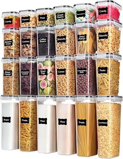 Vtopmart Airtight Food Storage Containers, 24-Piece (Black)